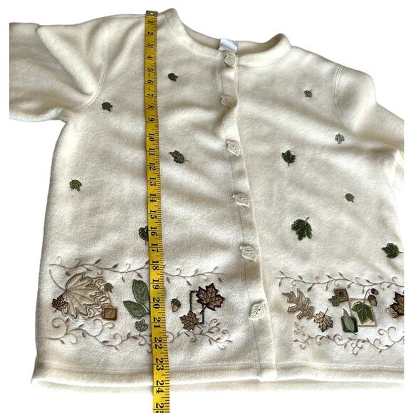 CSI Industries Women Sweater Large Embroidered Fall VTG Cardigan Grandmacore - Picture 5 of 9